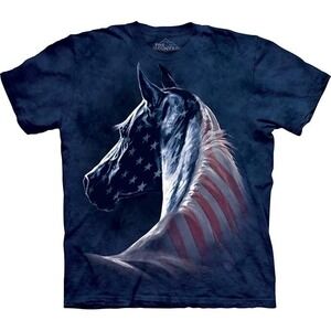 The Mountain‎ Patriotic Horse Head Adult T-Shirt, Blue - Small